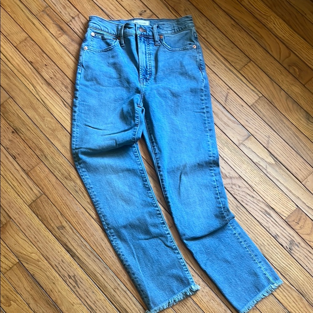 Madewell Jeans Vintage Perfect Classic Blue Jean Women's Sz 25 High Waist Frayed